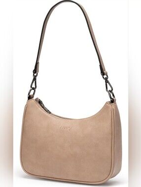 Alldaily Pebbled Shoulder Bag in Beige Taupe